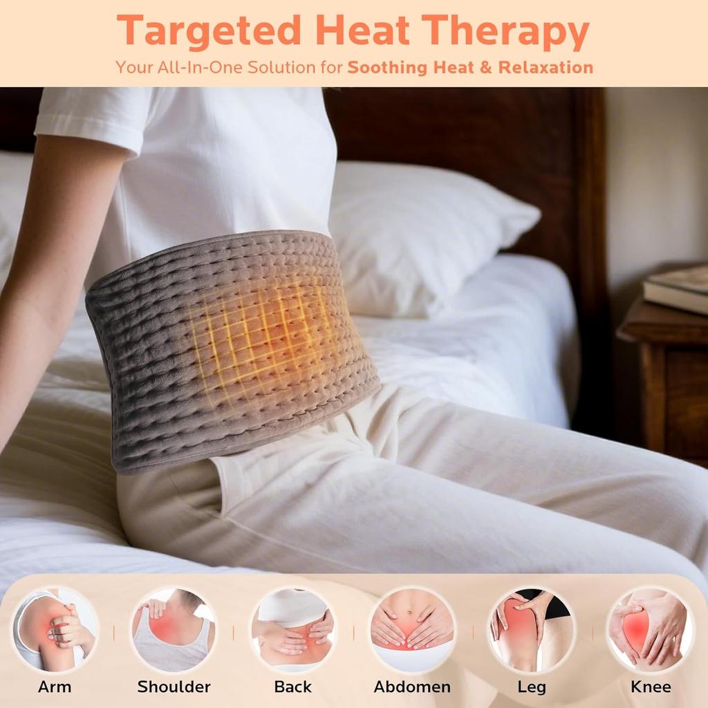 Back Heating Support Belt Heated Waist Brace With Adjustable Temperature Warm Back Belt Abdomen Warmer Lumbar Support Pad