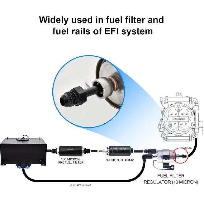 EVIL ENERGY 6AN Stecker auf 3/8" SAE Schnellverschluss Stecker Push-On EFI Fitting Adapter Aluminium 2 Stück