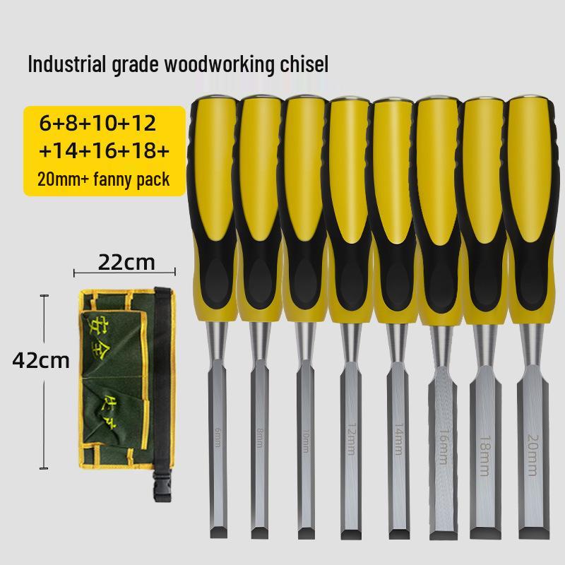 Premium Alloy Steel Woodworking Chisel Set – Complete Flat Chisel Tools for Carving and Decoration
