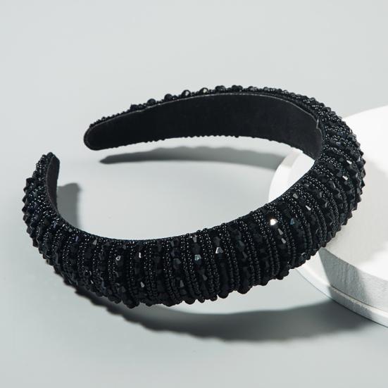Handmade Braided Elegant Girls Hair Hoop Full Faux Crystal Beads Decor Luxury Hairband Hair Accessories