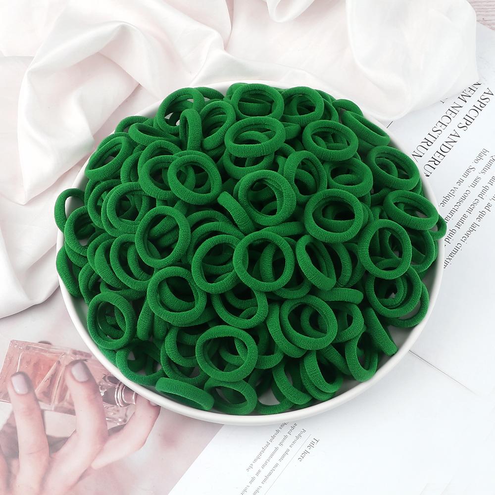 200PCS/Set Elastic Kids Basic Hair Bands Tie 3cm Dark Colors Headwear Don't Hurt Hair Headband Hair Accessories Holder