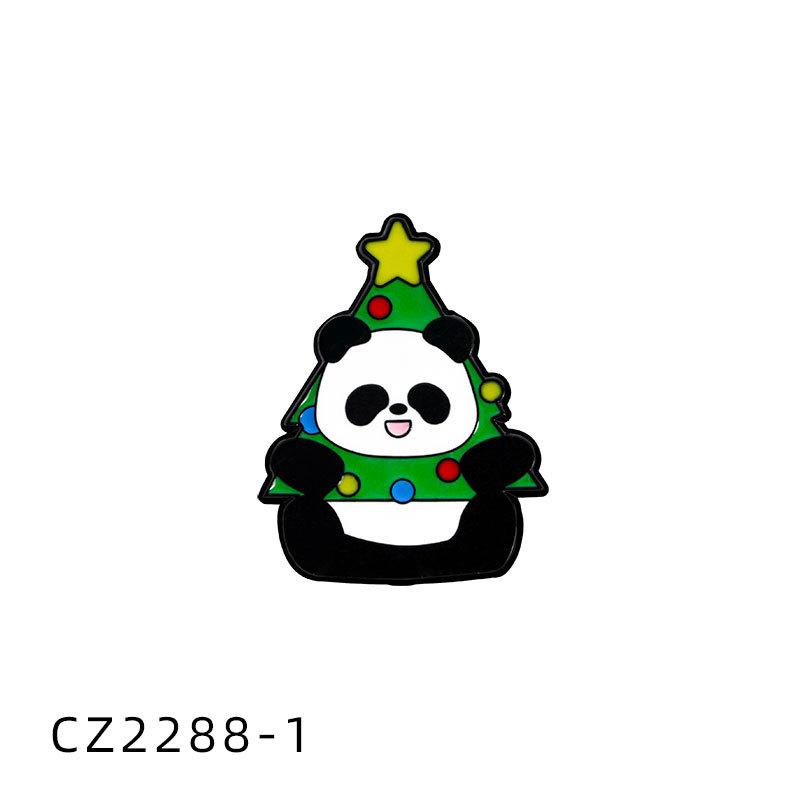 Christmas panda cartoon brooch cute Christmas tree Santa Claus panda dress decoration