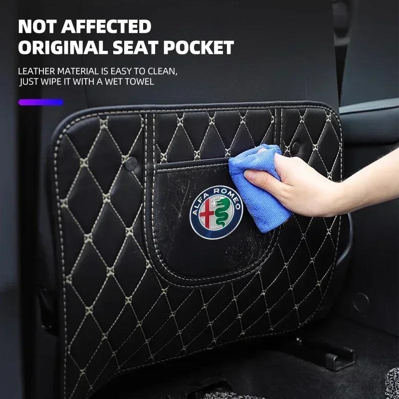 BRGKL1 For Alfa Romeo New PU Leather Car Anti-Kick Mats Auto Seat Back Protector Cover For Alfa Romeo Giulietta GT 159 147 156 Mito Bre