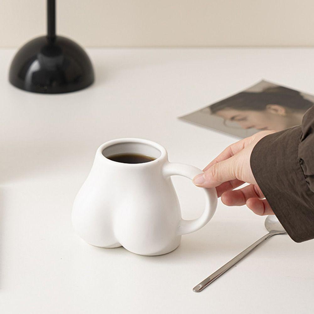 Porslinskaffemugg Butt Kroppsform Tekopp Gåva Keramisk Mugg Hushåll