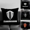 Luxury Car K-Koenigsegg Logo Pillow Case Office Sofa Dorm Chair Back Short Plush Double-Sided Printing Home Cushion Cover