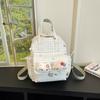Schoolbag Milk Fufu Fresh Plaid Doll Cat Head Small Backpack Korean Cute Sweet Girl Exclusive Summer Travel Backpack