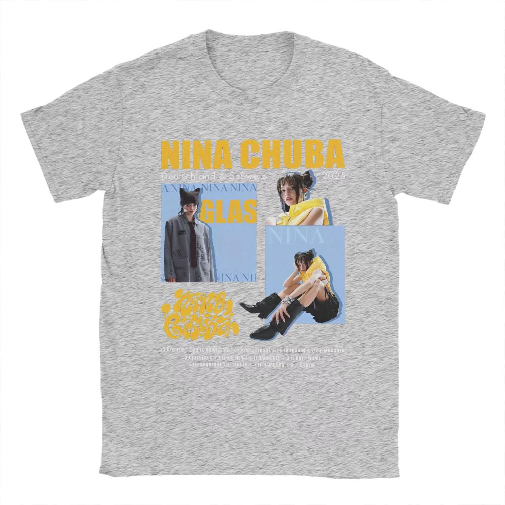 Oversized T-Shirt Summer Nina Chuba Novelty T-Shirts 2025 Tour Cotton T Shirts for Men Y2K Fun Cheap Print Short Sleeve Clothes