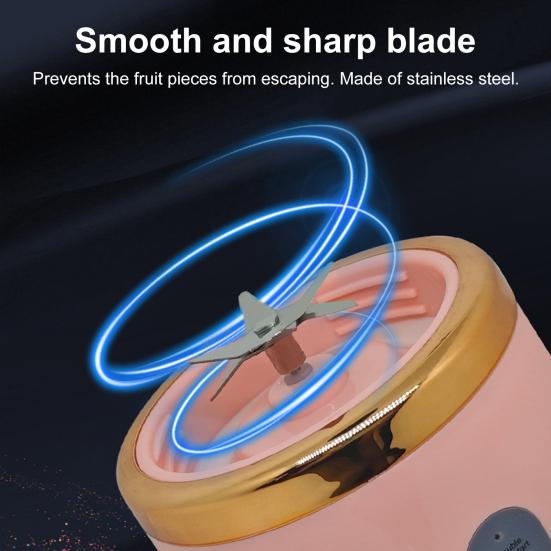 Frullatore Portatile 360W per Frullati e Smoothie 6 Lame Autopulente Tazza Spremiagrumi 400ml Ricaricabile Frullatore per Smoothie per Cucina Viaggio Palestra