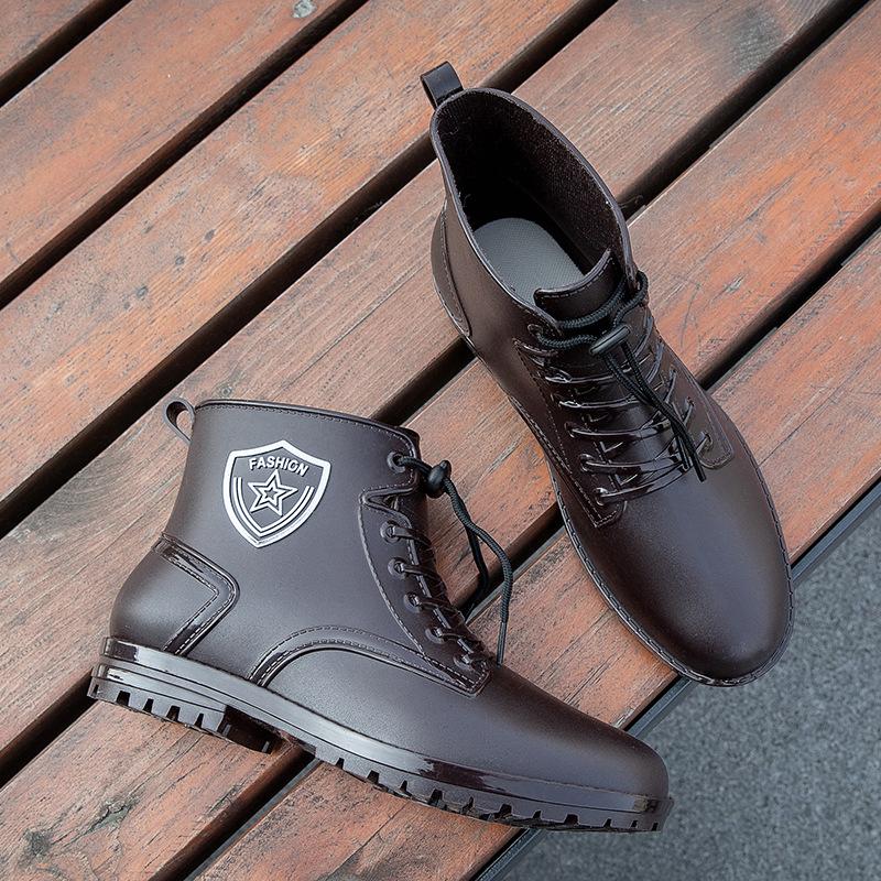 

Модная дождевая обувь мужская носит нескользящие резиновые сапоги мягкая подошва нескользящая кухонная резиновая обувь для улицы рыбалка водонепроницаемая обувь мужская 45