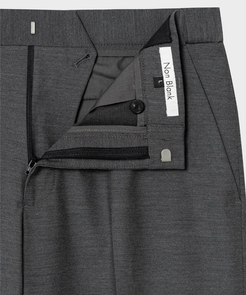 NONBLANK [Summer] Highcool Semi-Wide Fit Slacks_Melange Grey