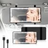 Car Sun Visor Vanity Mirror,60 LEDs Light &3 Light Mode,USB Rechargeable Sun Visor Vanity Mirror Dimmable Touch Screen Cosmetic Makeup Mirror
