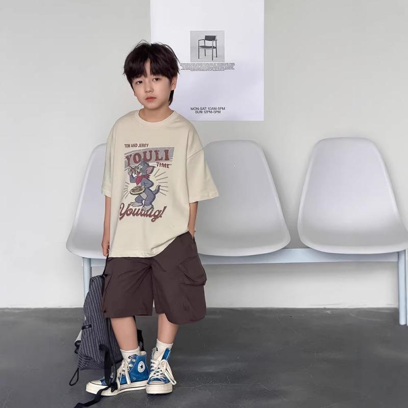 Kids Korean Style Cargo Shorts Quick Dry Loose Fit Durable