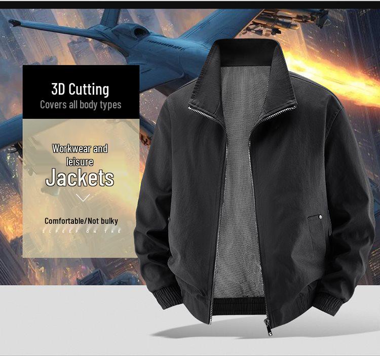 Men's Lightweight Spring/Autumn Jacket - Casual, Breathable Outdoor Sportswear for Middle-Aged and Older Dads