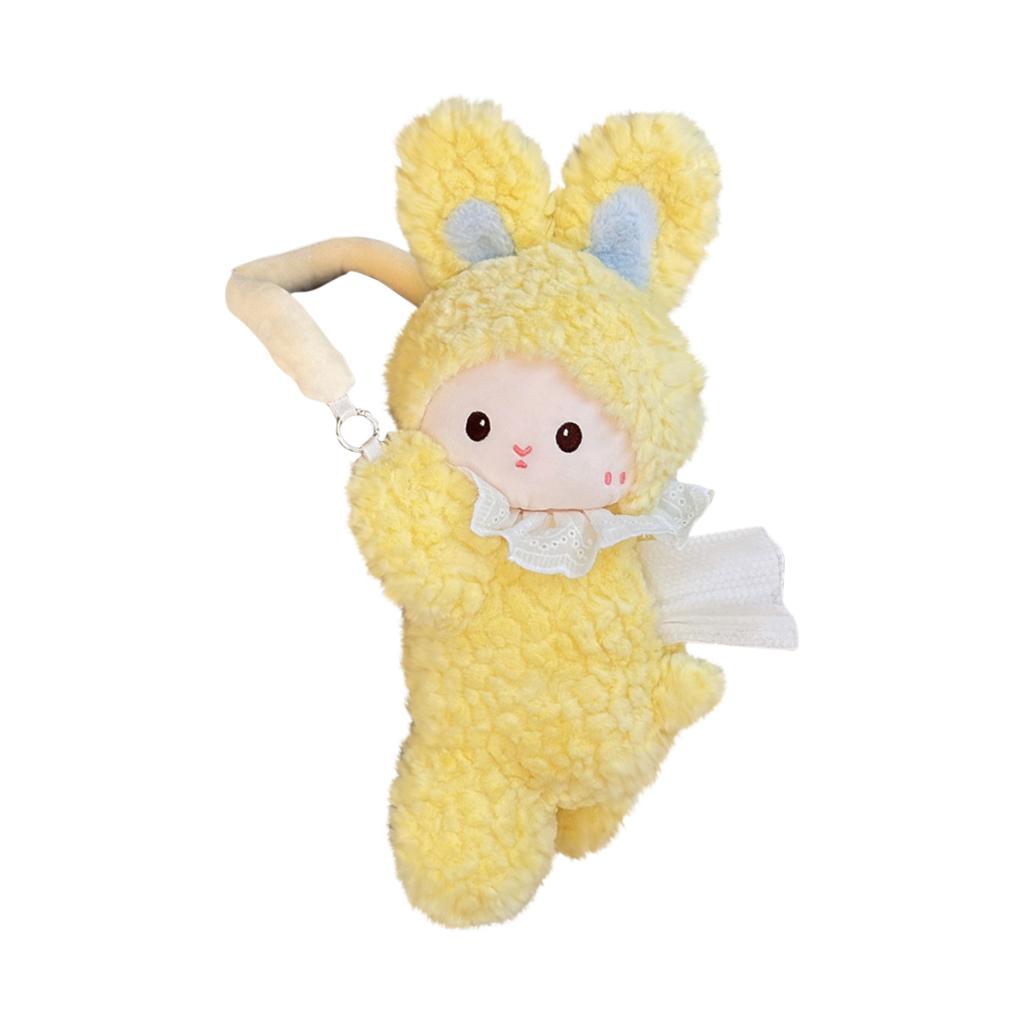 Cartoon Cute Car Tissue Box Plush Toy Car Interior Decoration Paper Box Multifunctional Car Tissue Bag