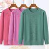 Frühlings- und Herbst-Dünner Damen Rundhals-Pullover Strass Locker Gestrickter Pullover Übergröße Strickware
