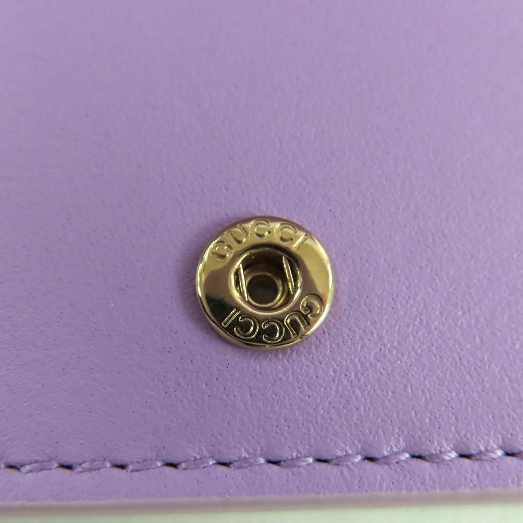 Pristine GUCCI Bifold Wallet Metallic purple Patent leather Women 847207 Used
