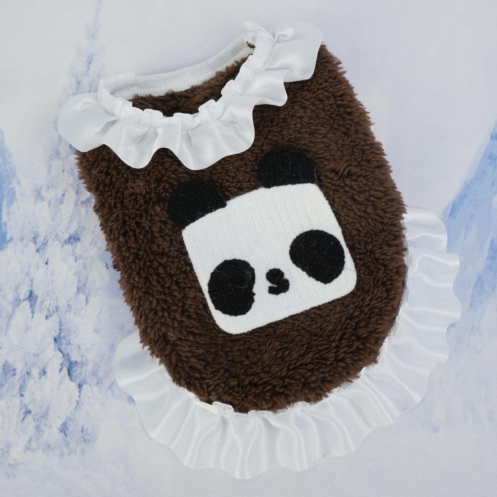 

Tea cup milk dog clothes Puppy Kitten flannel pet clothing vest Cute cartoon princess winter warmth lace-edged Party Dress Up NO.4