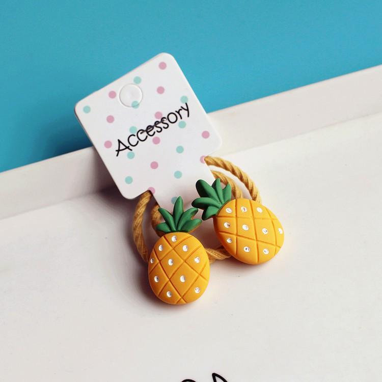 2PCS New Cartoon Cute Cherry Radish Princess Headwear Kids Elastic Hair Bands Children Hair Ties Ropes Girls Accessories Baby Headdress