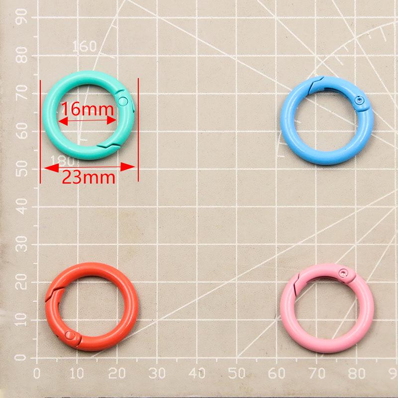 23mm DIY Metal Monochrome Spring Ring Keychain - 15 Colors