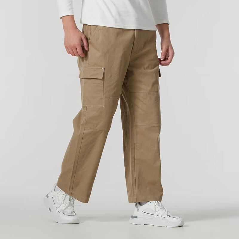 Skechers Comfortable Solid Color Straight Leg Zipper Work Casual Pants Men pants Pine L424M080-03EN