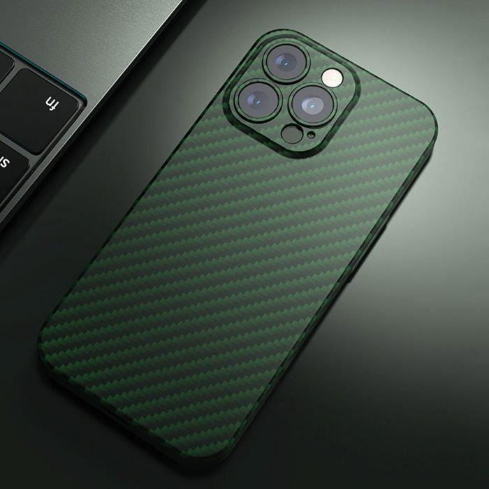Coque silicone - PROSHOP - pour iPhone 13 - Motif mosaïque - Vert nuit - Verre trempé inclus