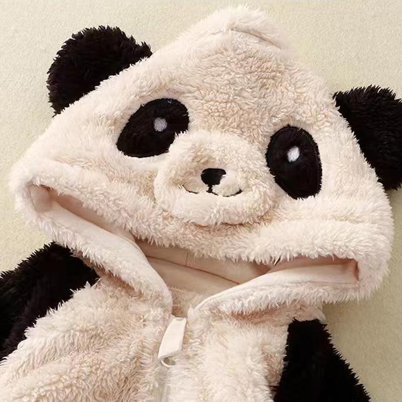 Baby Winter Jumpsuit Overall Panda Animal Hooded Romper Keep Warm Boy Girl Soft Pajamas
