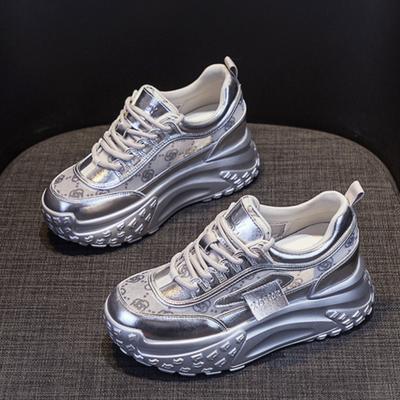 Scarpe Sportive Casual da Donna Sneakers con Plateau Primavera Nuove Scarpe Casual Punta Rotonda Francese Suola Spessa Rialzate Sneakers Casual