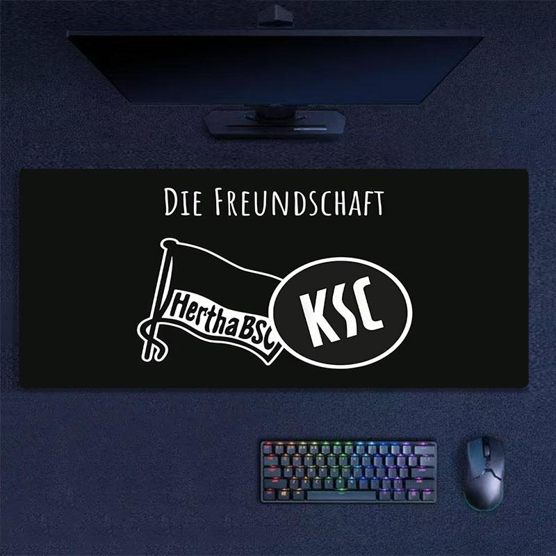 Hertha BSC Mauspade, Große Gaming-Schreibtischmatte, Rutschfestes XXL-Mauspad für Laptop & Tablet, Mini-PC-Spielmatte mit genähten Kanten