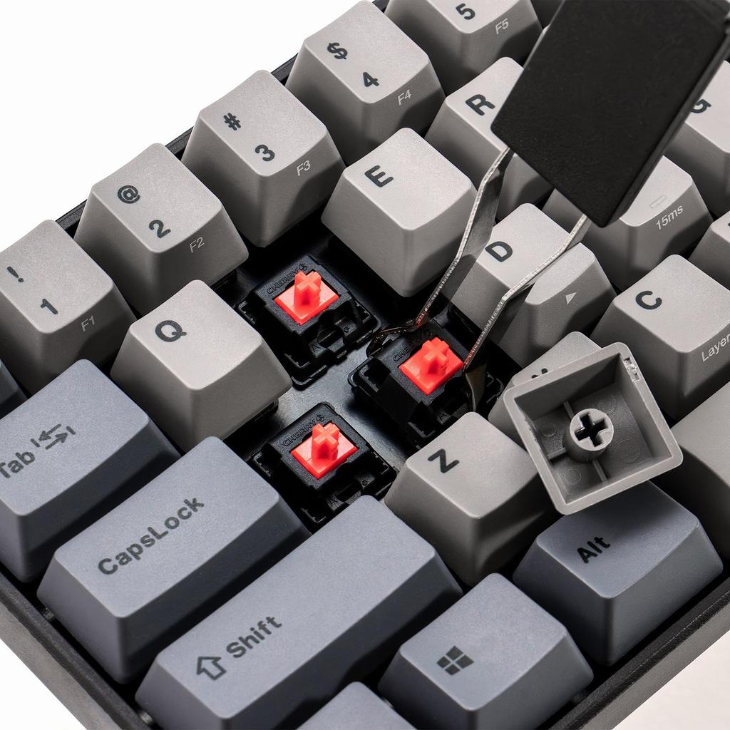 iKBC NEW POKER II Compact Mechanical Keyboard with ANSI 61 GATERON G PRO Red Compatible with Windows and Quiet Hot Swap 60% Layout, Keys, Switches,
