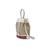 Gucci Ophidia Logo Stripe Drawstring Canvas And Leather Bucket Bag Women bags Ebony White 550621-96I3B-9794