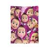 Cute Cartoon M Masha and Bear Blanket Coral Fleece Plush Summer Multi function Soft Throw Blanket for Sofa Travel Bedspread