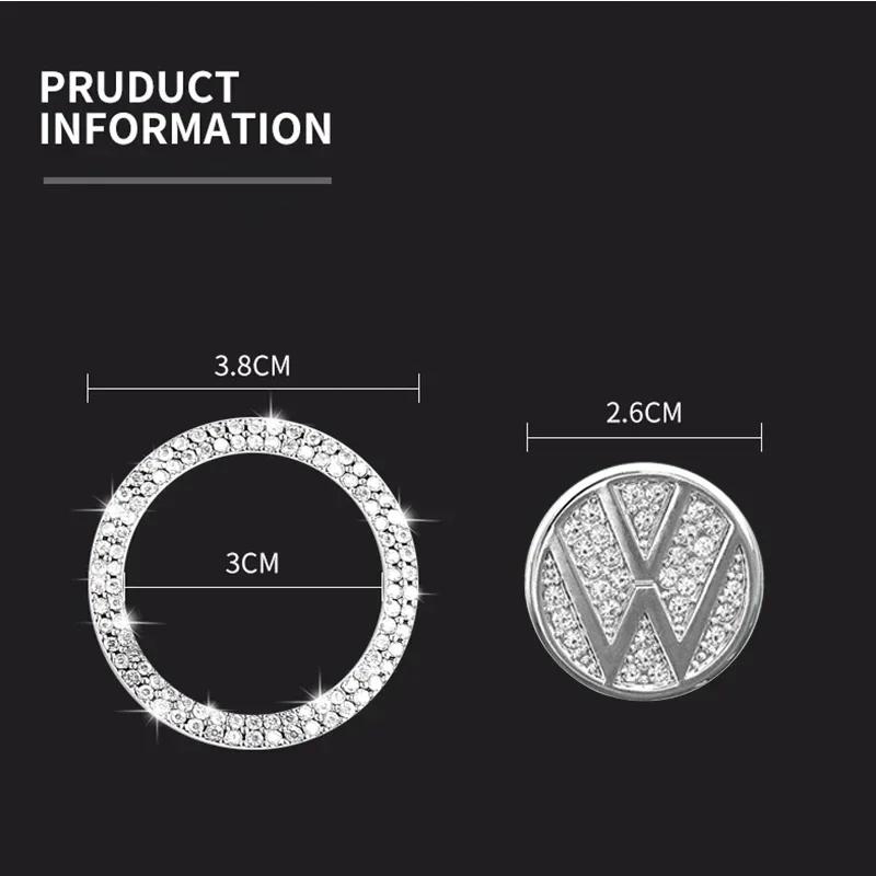 For Volkswagen VW Car One-start Button Diamond Decoration Stickers For Volkswagen VW Scirocco Jetta Beetle Golf Passat CC Tiguan