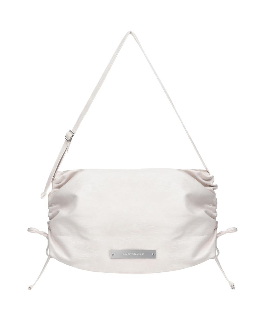 Nick&Nicole Crystal Shirring Square Shoulder Bag_Ivory
