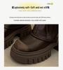 2024 Women's Slimming Retro Brown Martin Boots - Chunky Heel, Thick Sole, British Style Ankle Boots for Spring & Autumn (Small Sizes)