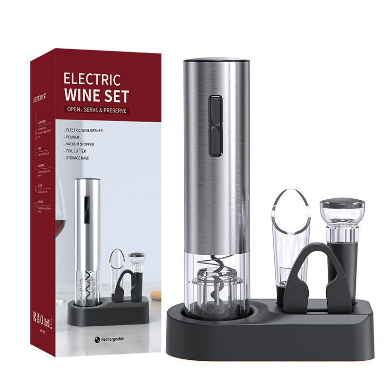 Premium Automatic Electric Wine Opener with High-End Base - Gift Set