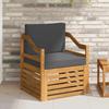 Outdoor Sofa Set Solid Acacia Wood and Polyester