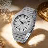 Damen Strass Uhren Hip Hop Stil Diamantbesetzte Quarz Armbanduhr Wasserdichte Schmuckuhr für Sie