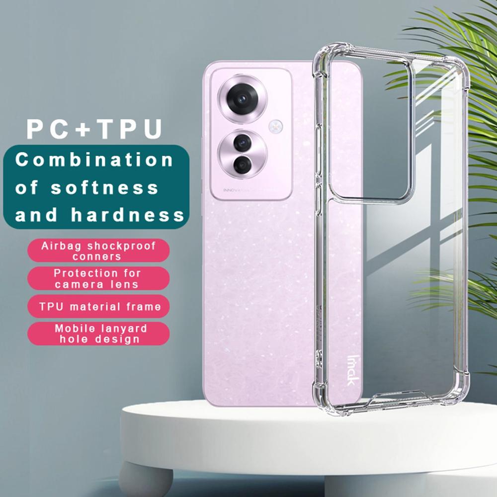 IMAK For Oppo F25 Pro 5G/Reno11 F 5G/Reno11 A 5G Case PC+TPU Transparent Phone Cover