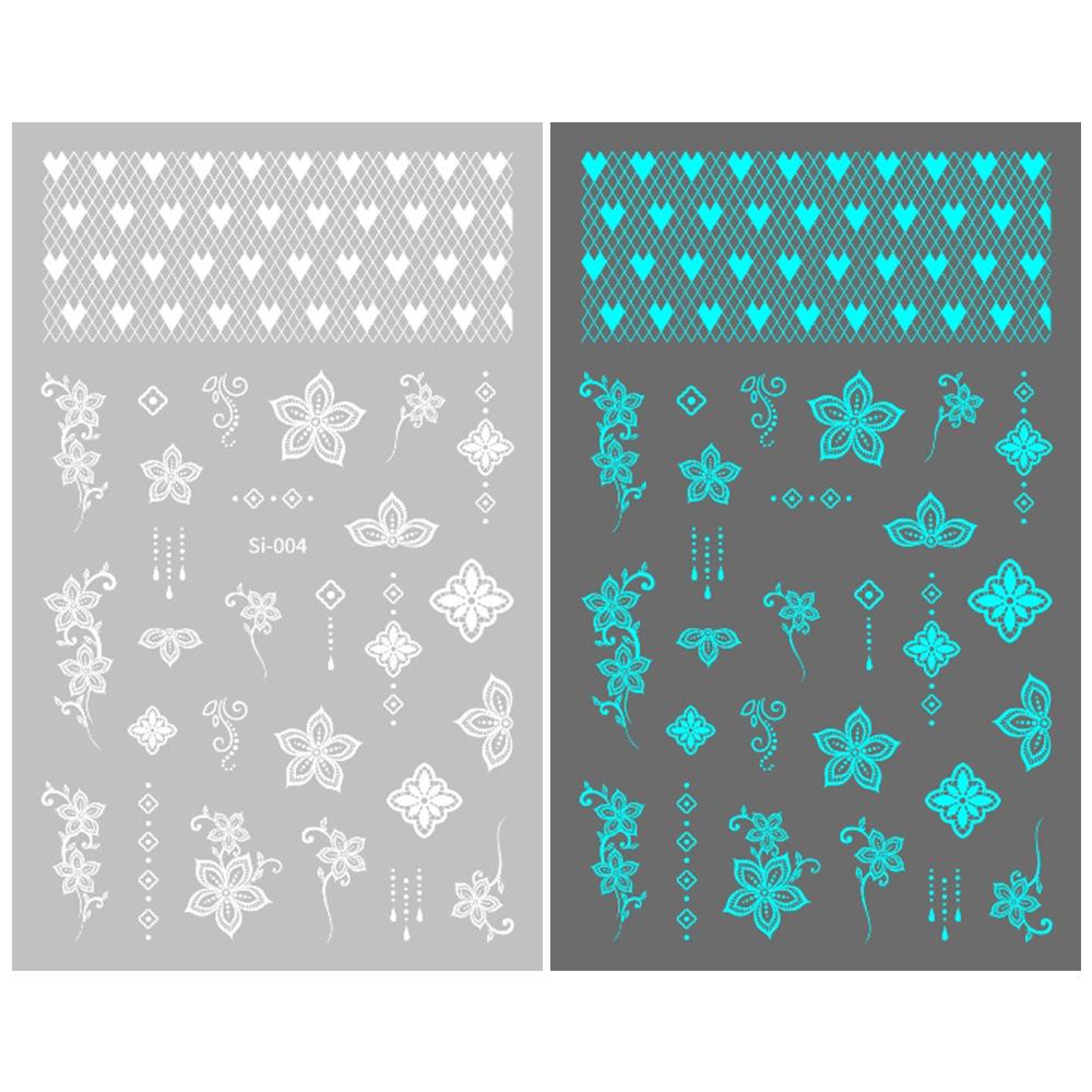 2026 Luminous Green & Blue Nail Stickers for Professional Salons - White-Enhancing Style