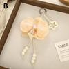 Simulation Flower Keychain Orchid Lily Adornment Handbag Pendant for School Students Women Girls