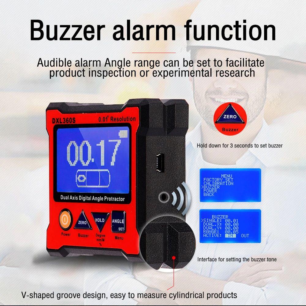 DXL360/DXL360S Dual Axis Digital Angle Protractor with 5 Side Magnetic Base High-precision Dual-axis Digital Display Level Gauge
