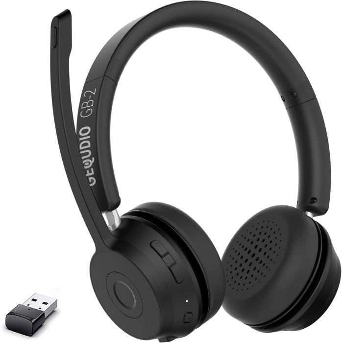 Casque Bluetooth - GEQUDIO - GB-2 - Microphone - Réduction de bruit - Autonomie 39h
