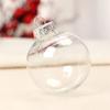 6Pcs/lot Clear Empty Christmas Ball Ornaments with Removable Gold/Silver Metal Hangers Great for Wedding Party Holiday