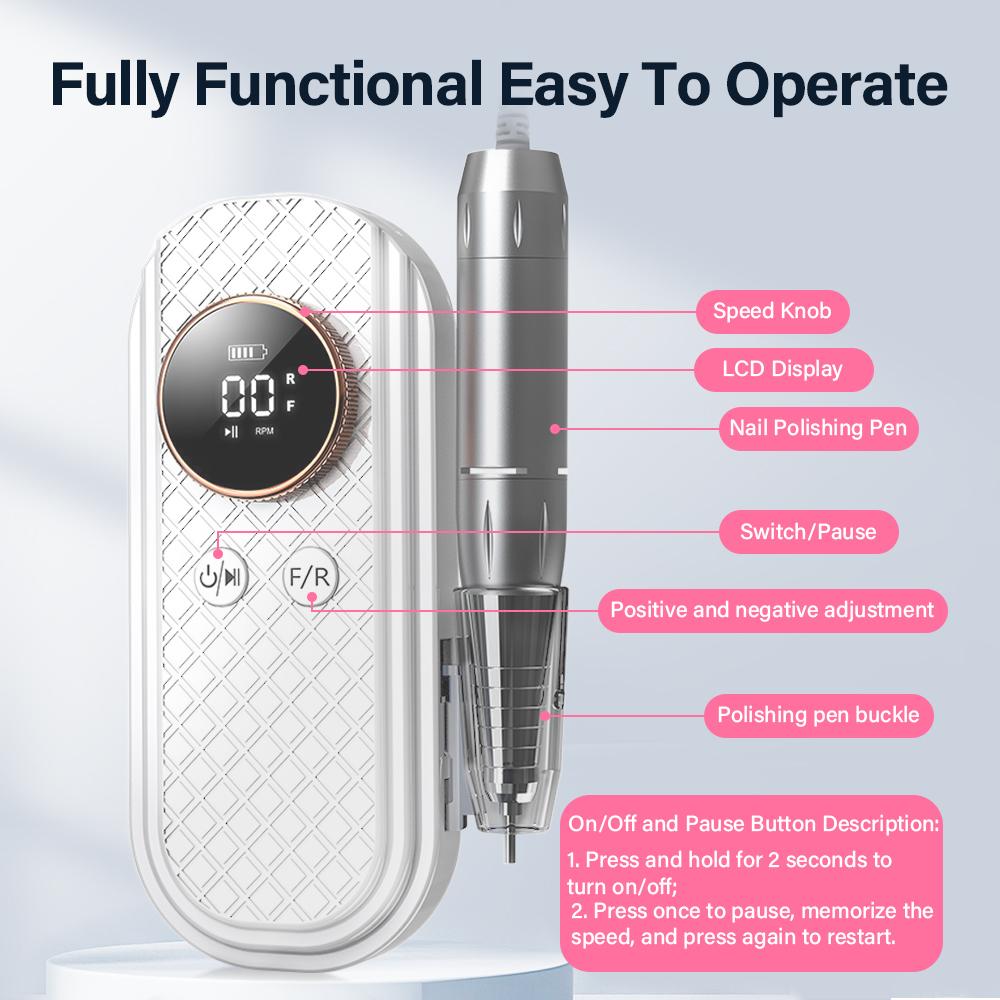 Nail Polish Machine, Portable Battery Nail Polish Machine, Electric Nail Removal and Dead Skin Removal Professional Nail Removal Tool