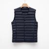 Men's Plus Size Lightweight Down Vest Round Neck Solid Color Down Jacket