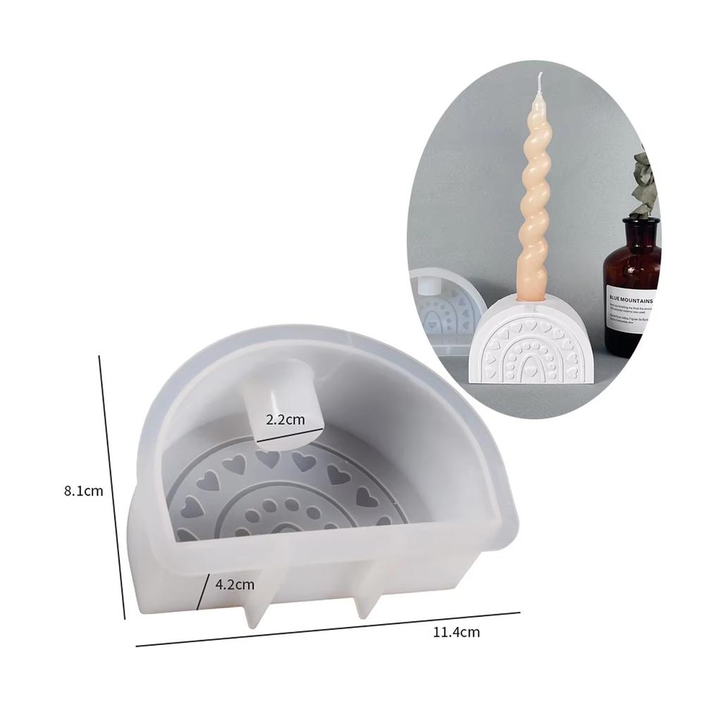 Support de Bougie Arc-en-ciel Nordique Moule en Silicone Bricolage Fait Main Plâtre Résine Époxy Béton Support de Bougie Moules de Coulage Décoration de Maison