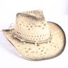 Beliebter europäischer und amerikanischer klassischer hohler westlicher Cowboyhut Herren- und Damen-Mode Urlaubs-atmungsaktiver Sonnenschutz-Strohhut