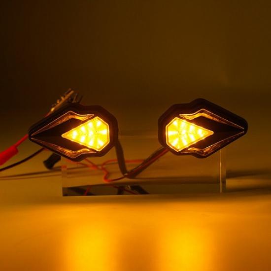 Yellow/White Motorcycle LED Flush Mount Turn Signals Indicator Blinker Light 12V