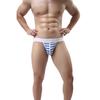 Striped Sexy Open Butt Underwear Jock Straps Briefs Thong Mid Rise Underpants