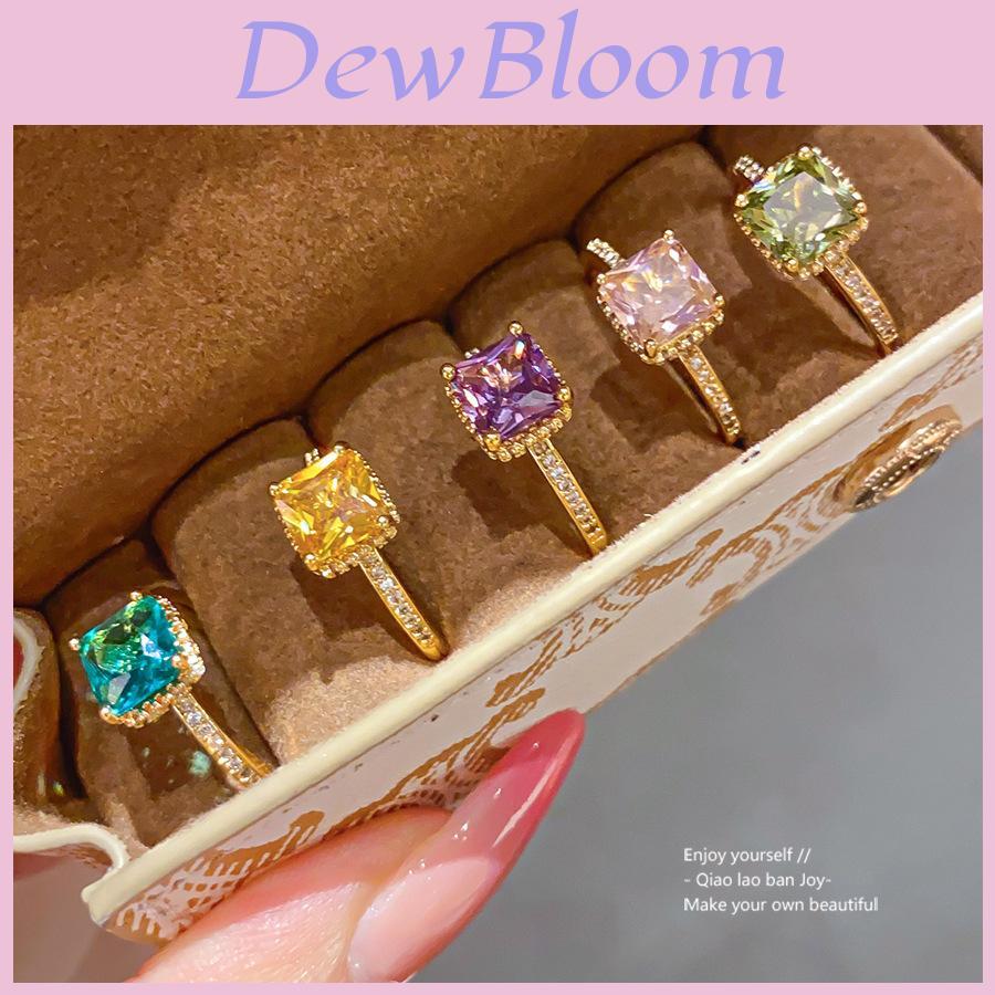 Minimalist 18k Goldplated Zircon Square Ring For Womens Casual And Office Wear